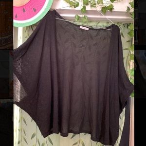 Black Knit Cardigan with Open Front